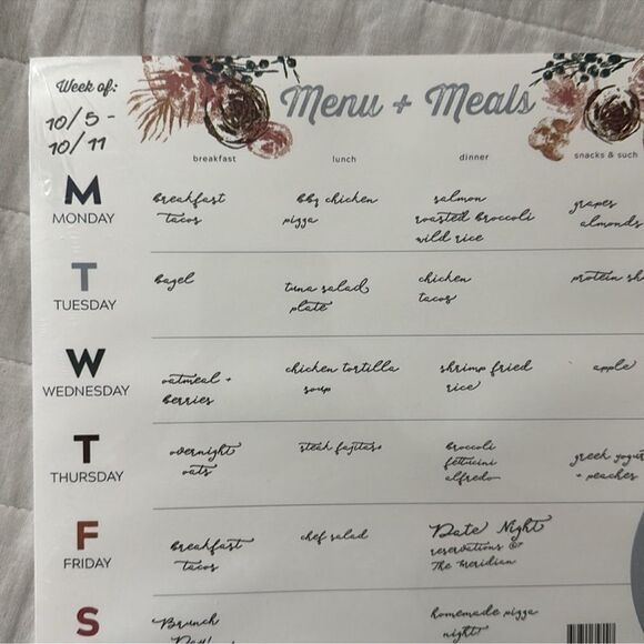 TF 52 Sheets Menu & Meals Calendar Planning Pad - Picture 7 of 10
